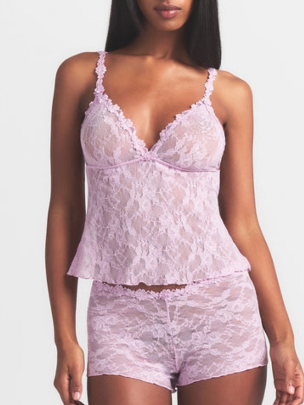 SKIMS Stretch Lace Triangle Cami Tank Top in Baby Pink size Medium